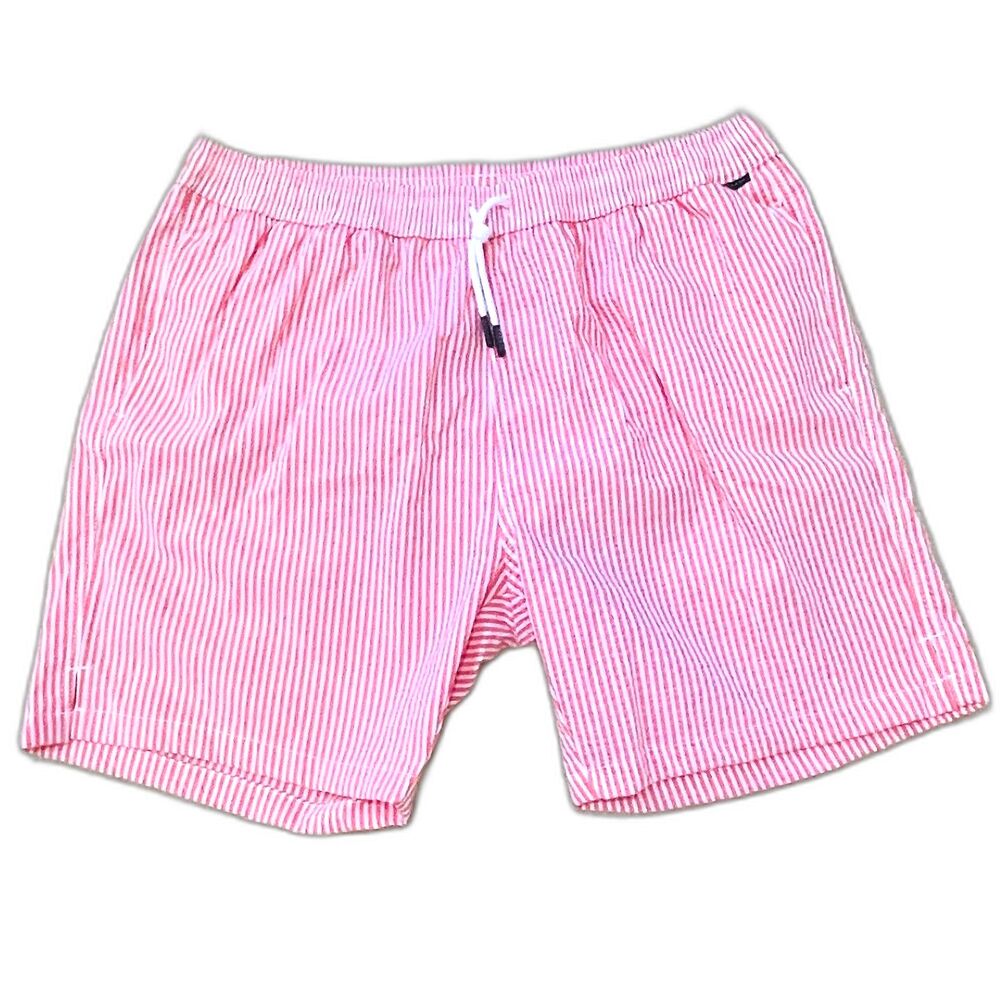 $189 04651/ A Trip in a Bag NWT Men's Size XL Swimsuit Trunks Coral Seersucker
